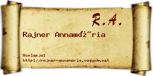 Rajner Annamária névjegykártya